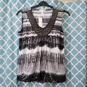 Dressbarn Beaded Top size Petite Medium